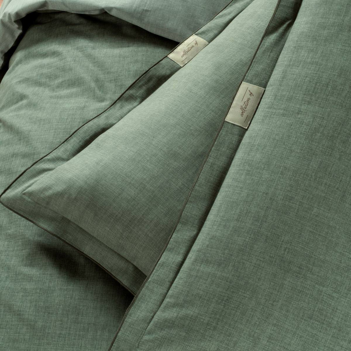 Solo Tone Ranforce Nevresim Takımı Çift Kişilik Yeşil - 3