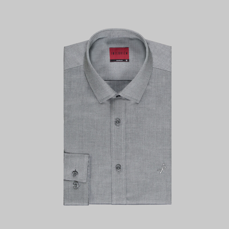 Sosa Slim Fit Gri Gömlek - INTERVIEW