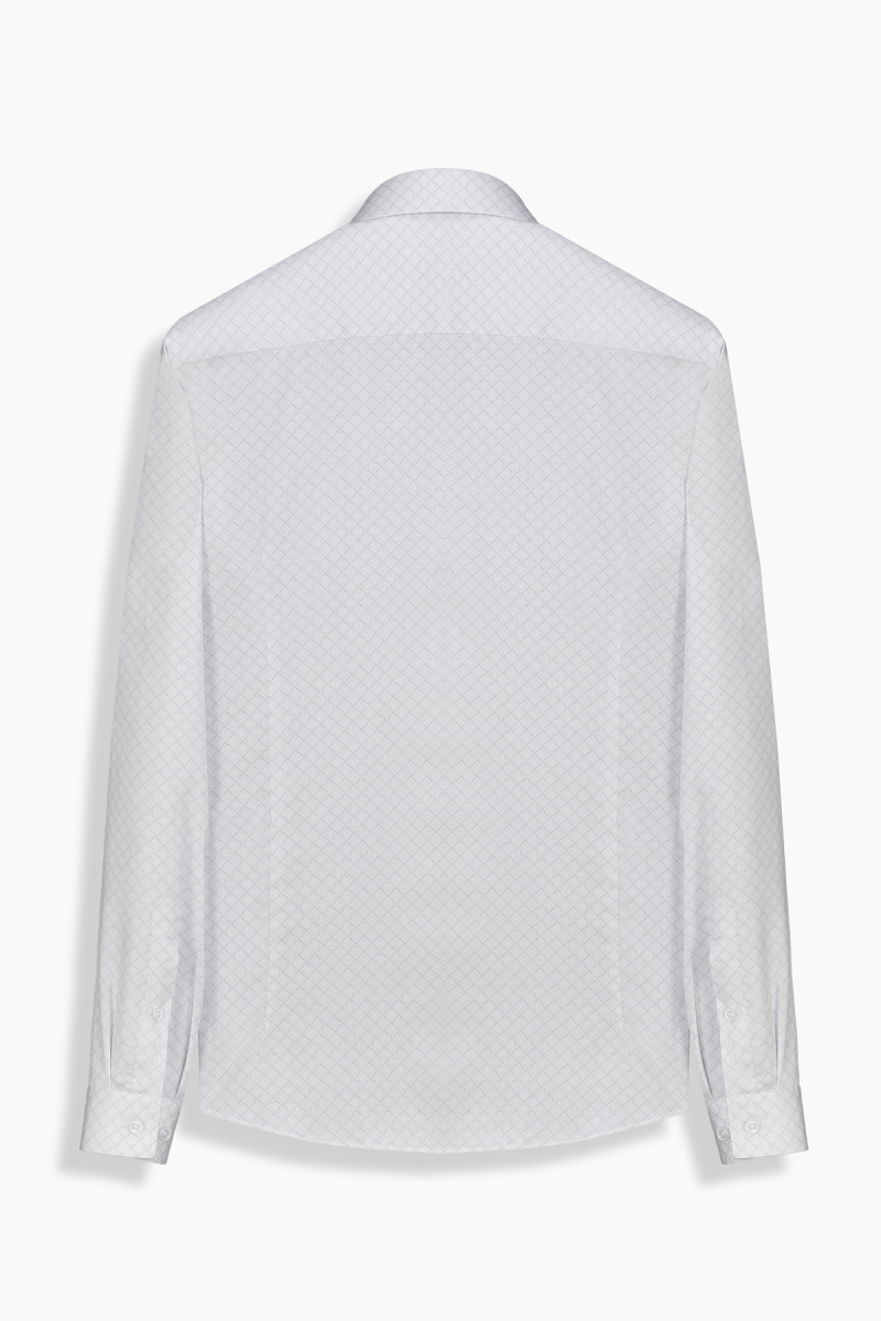 Sosa Uzun Kol Baklava Desenli Gri Gömlek - 2