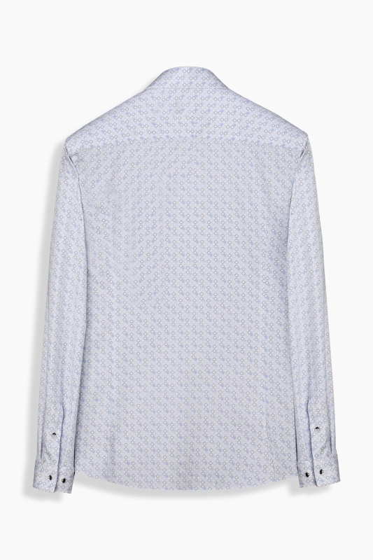 Sosa Uzun Kol Desenli Mavi Gömlek - INTERVIEW