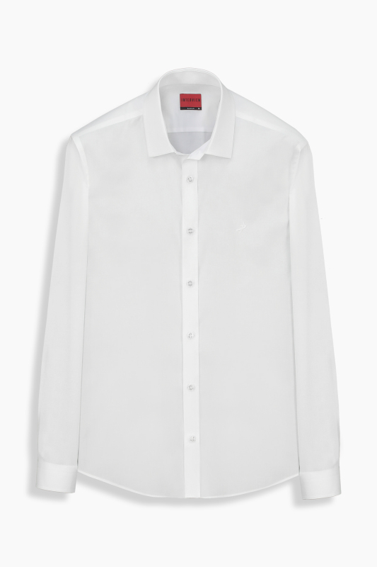 Sosa Uzun Kol Fitted Beyaz Gömlek 