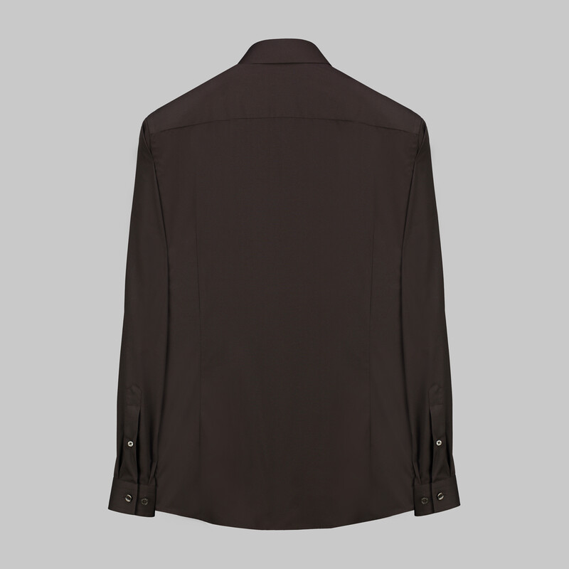 Sosa Uzun Kol Slim Kahverengi Gömlek - INTERVIEW