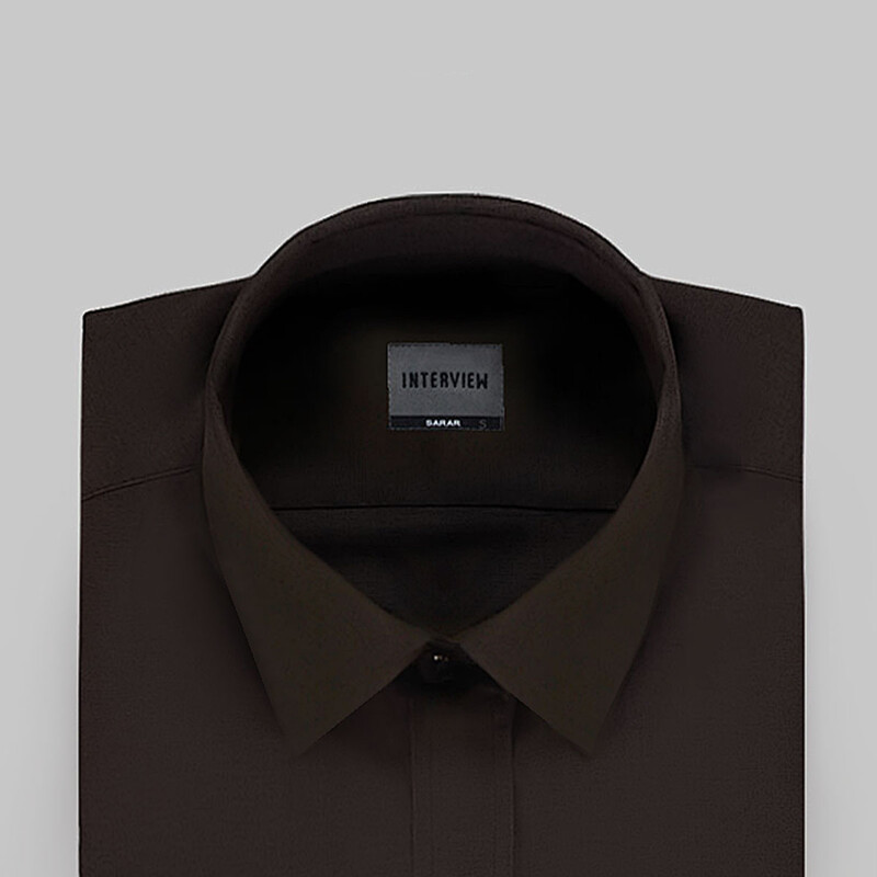 Sosa Uzun Kol Slim Kahverengi Gömlek - INTERVIEW