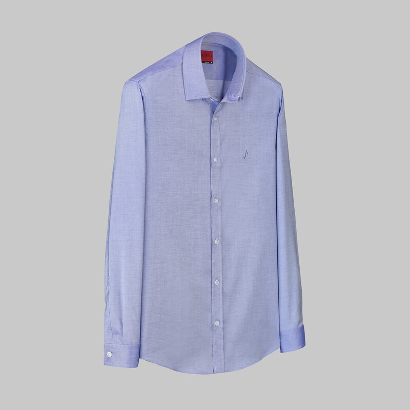 Sosa Uzun Kol Koyu Mavi Fitted Gömlek 