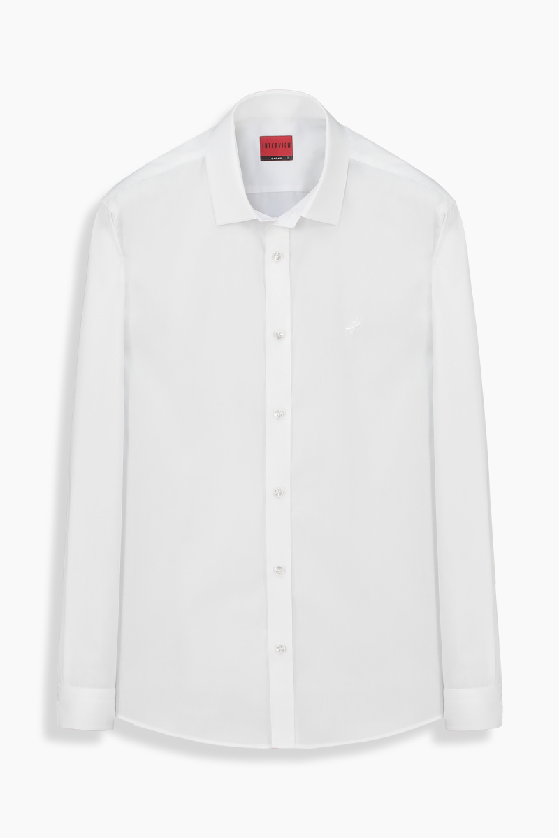Sosa Uzun Kol Pamuklu Beyaz Gömlek - 1