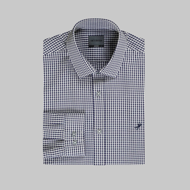 Sosa Uzun Kol Soho Kareli Lacivert Gömlek - 3