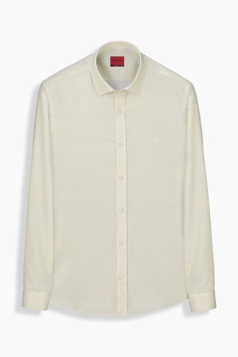 Sosa Uzun Kol Baklava Desenli Yeşil Gömlek - 1