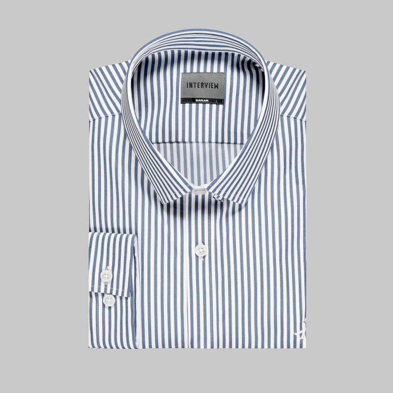 Sosa Uzun Kol Lacivert Çizgili Gömlek - 3