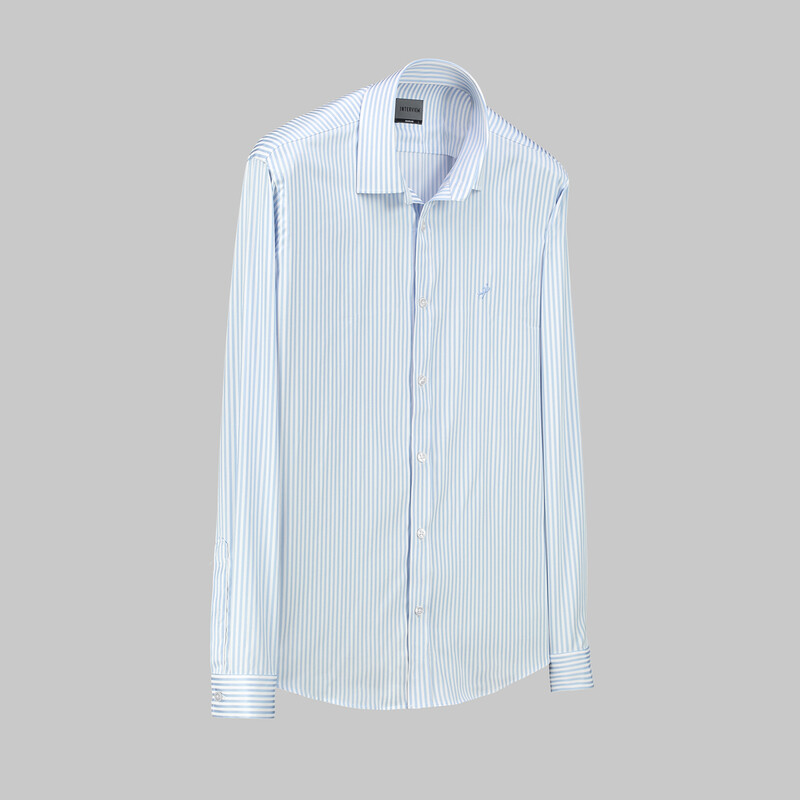 Sosa Uzun Kol Mavi Çizgili Gömlek 