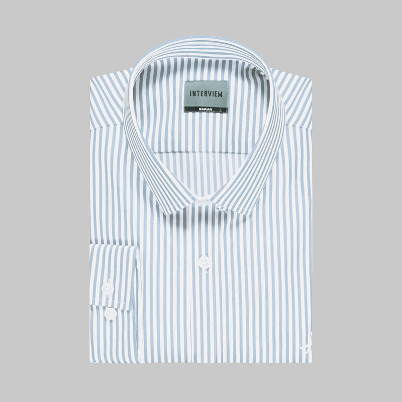 Sosa Uzun Kol Mavi Çizgili Gömlek - 3