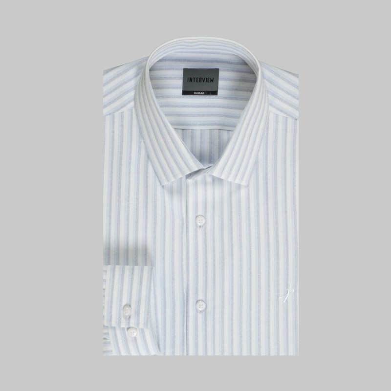 Sosa Uzun Kol Soho Çizgili Mavi Gömlek - INTERVIEW