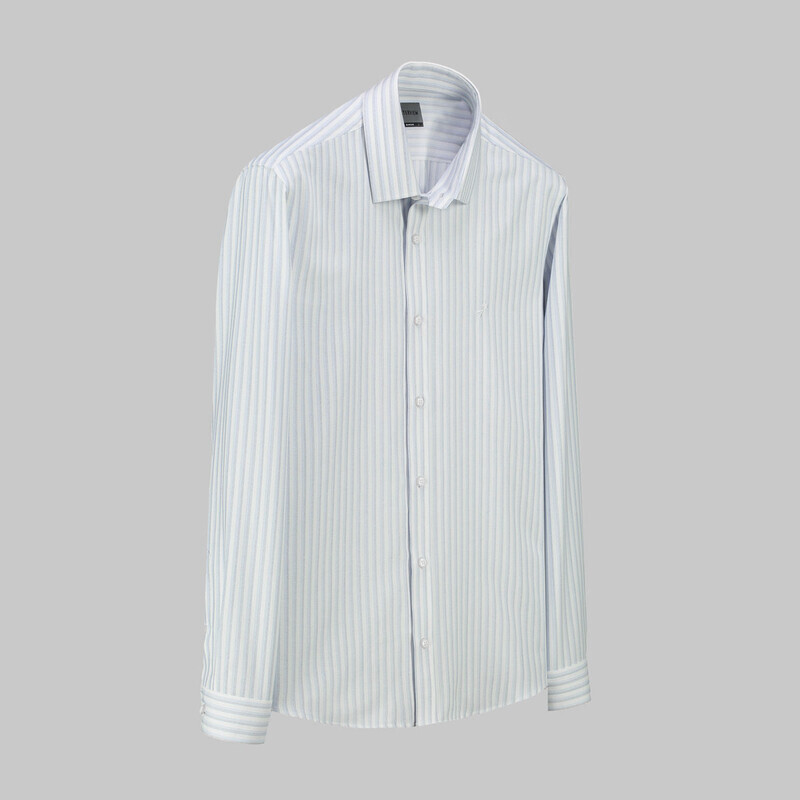 Sosa Uzun Kol Soho Çizgili Mavi Gömlek - INTERVIEW