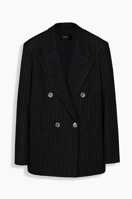 Stell Çizgili Siyah Ceket - SARAR WOMAN