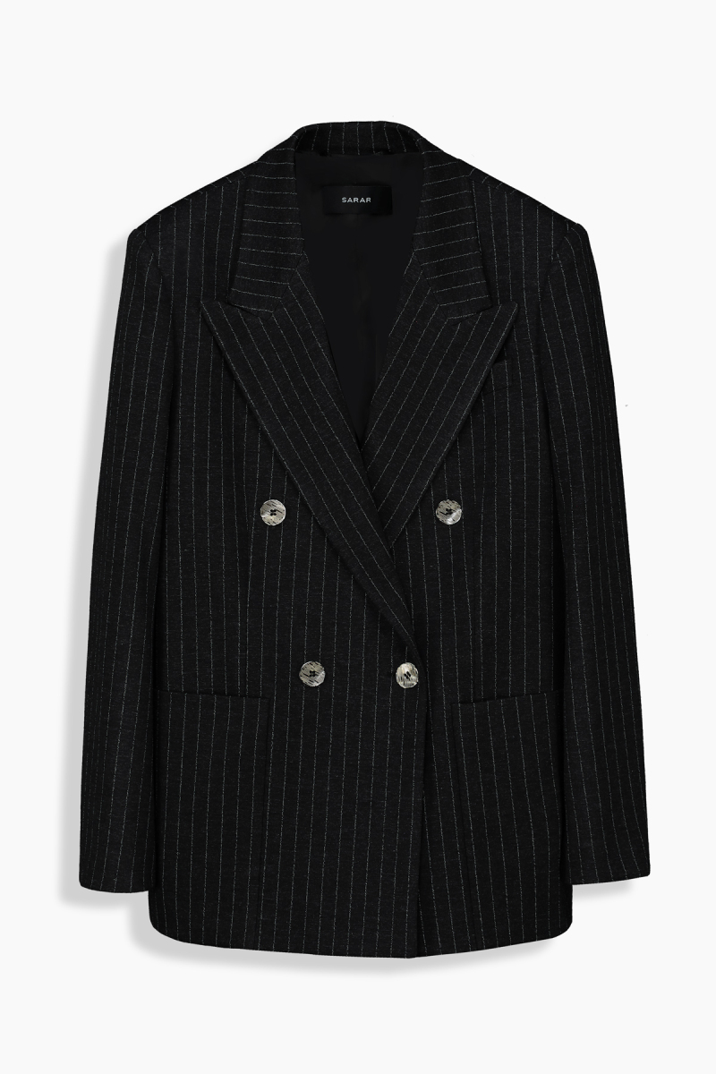 Stell Çizgili Siyah Ceket - 1