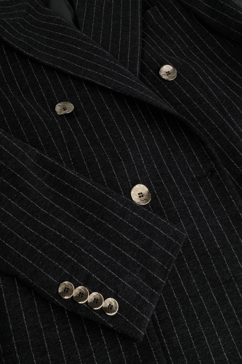 Stell Çizgili Siyah Ceket - 3
