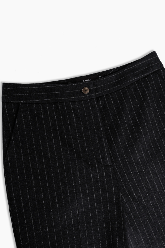 Stell Çizgili Siyah Pantolon - SARAR WOMAN