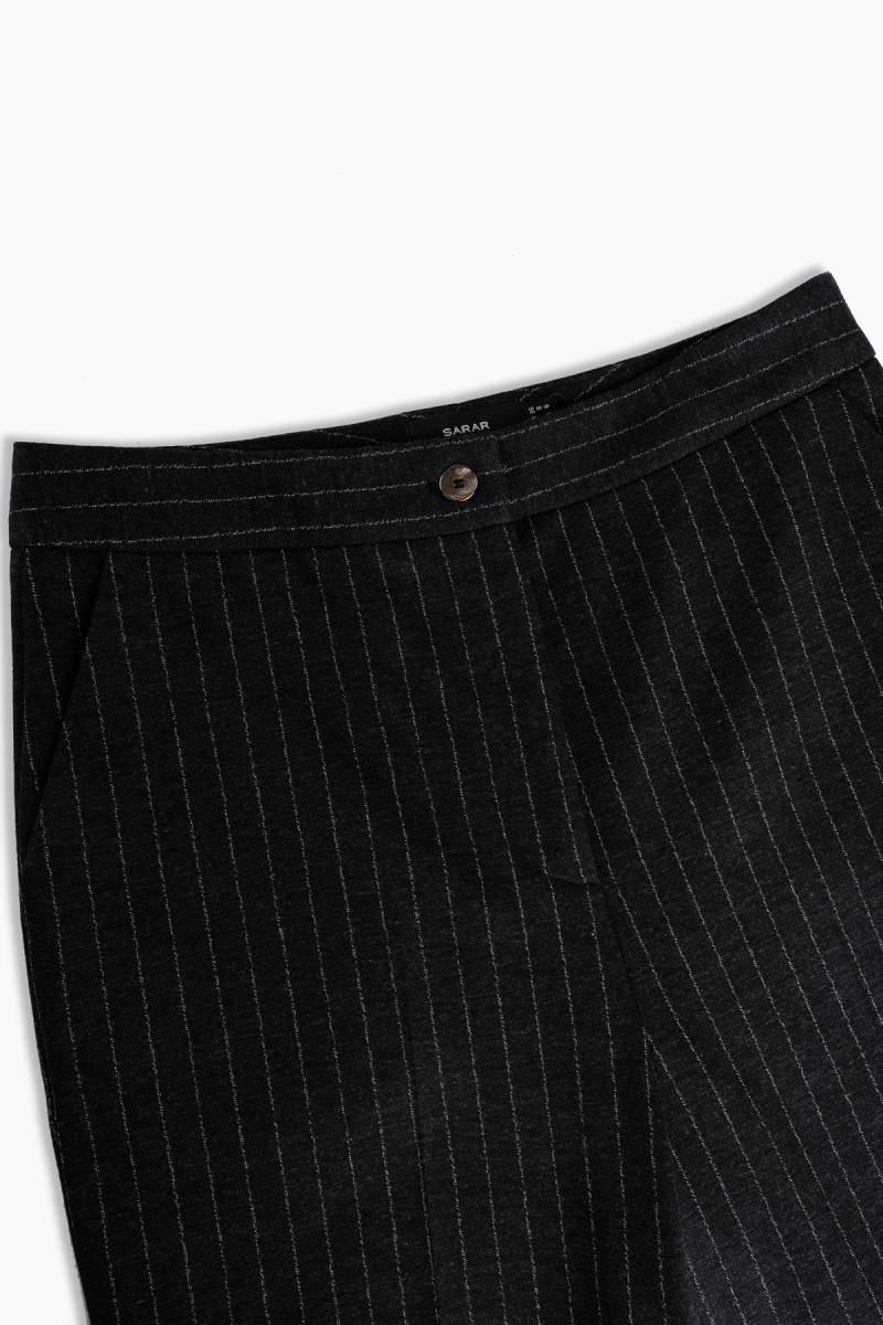 Stell Çizgili Siyah Pantolon - 3