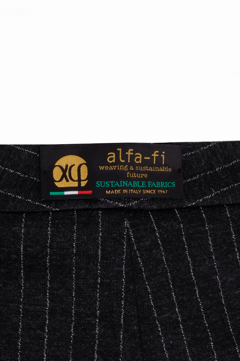 Stell Çizgili Siyah Pantolon - 4