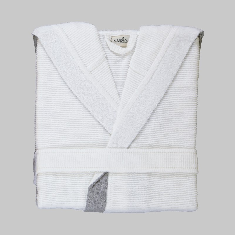 Street Kapüşonlu Bornoz Beyaz L - SAREV