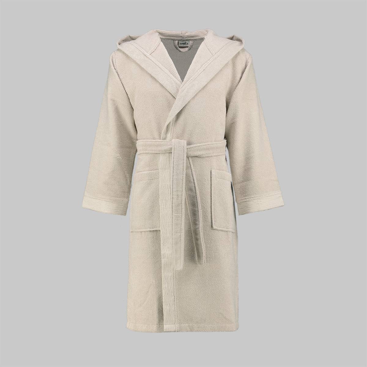 Street Kapüşonlu Bornoz Bej L - 1