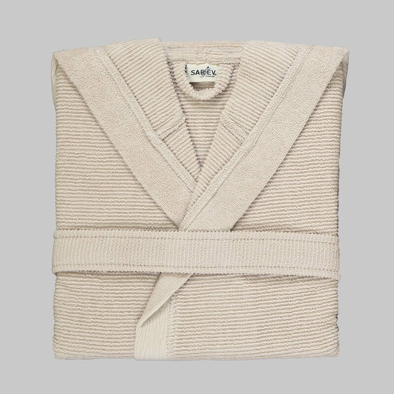 Street Kapüşonlu Bornoz Bej M - 2