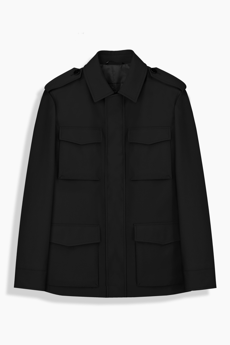 Talisman Safari Slim Fit Siyah Kaban - 1