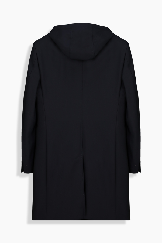 Tasty Ekstra Slim Lacivert Kapüşonlu Pardösü - INTERVIEW