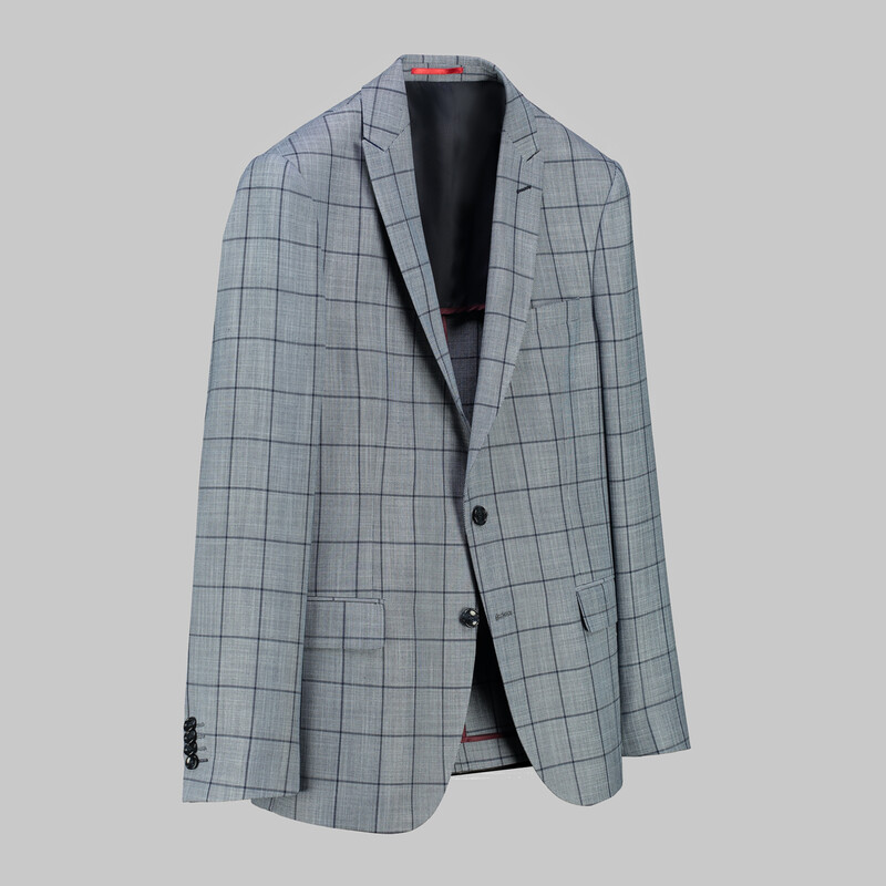 Ted Slim Fit Ekose Lacivert Ceket - INTERVIEW