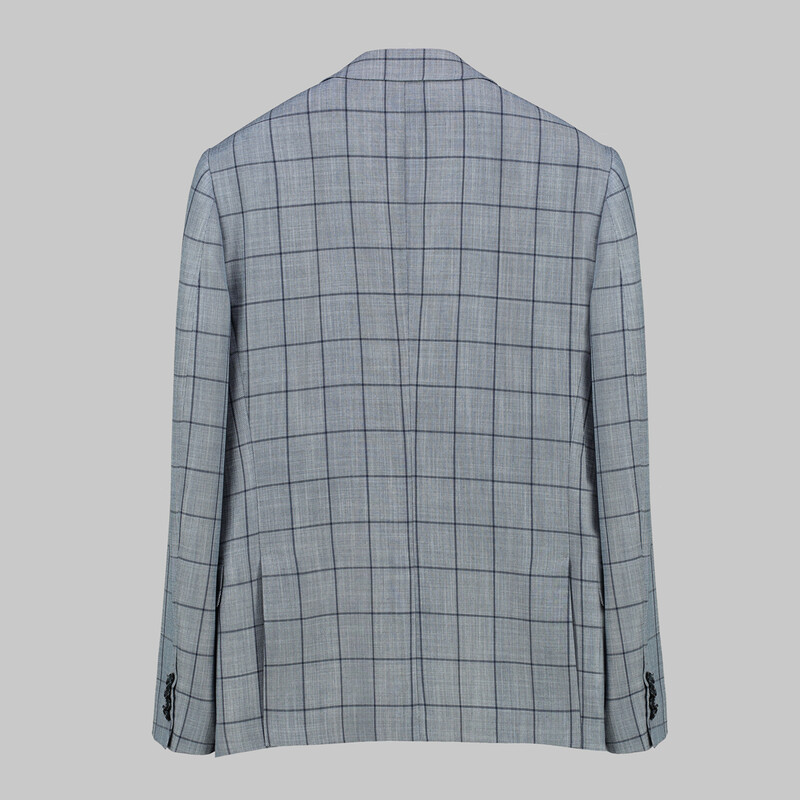 Ted Slim Fit Ekose Lacivert Ceket - INTERVIEW