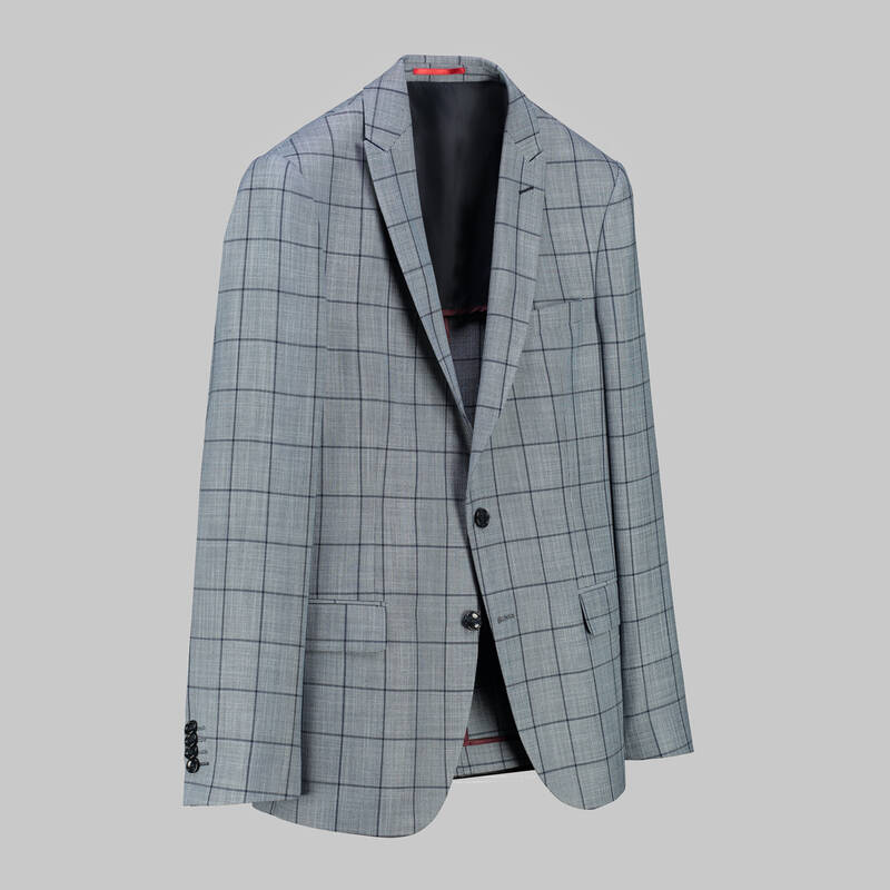 Ted Slim Fit Ekose Lacivert Ceket - 2