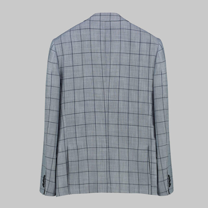 Ted Slim Fit Ekose Lacivert Ceket - 3