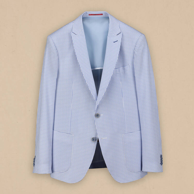 Ted Slim Fit Kareli Açık Mavi Ceket - 2