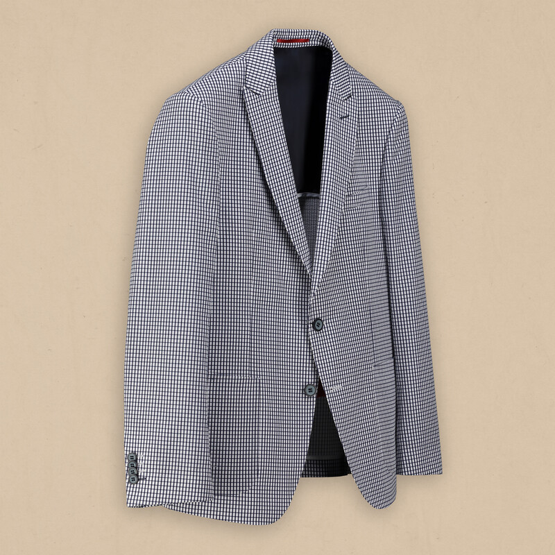 Ted Slim Fit Kareli Lacivert Ceket - INTERVIEW