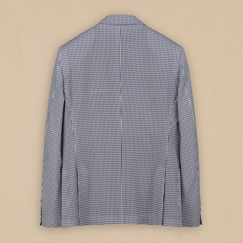 Ted Slim Fit Kareli Lacivert Ceket - INTERVIEW