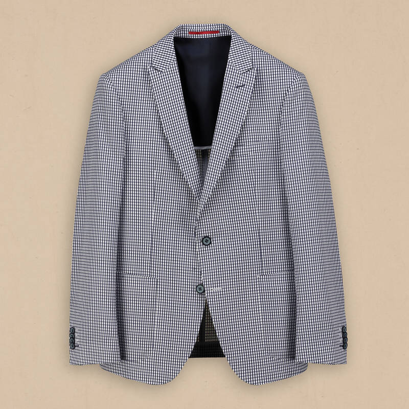 Ted Slim Fit Kareli Lacivert Ceket - 1