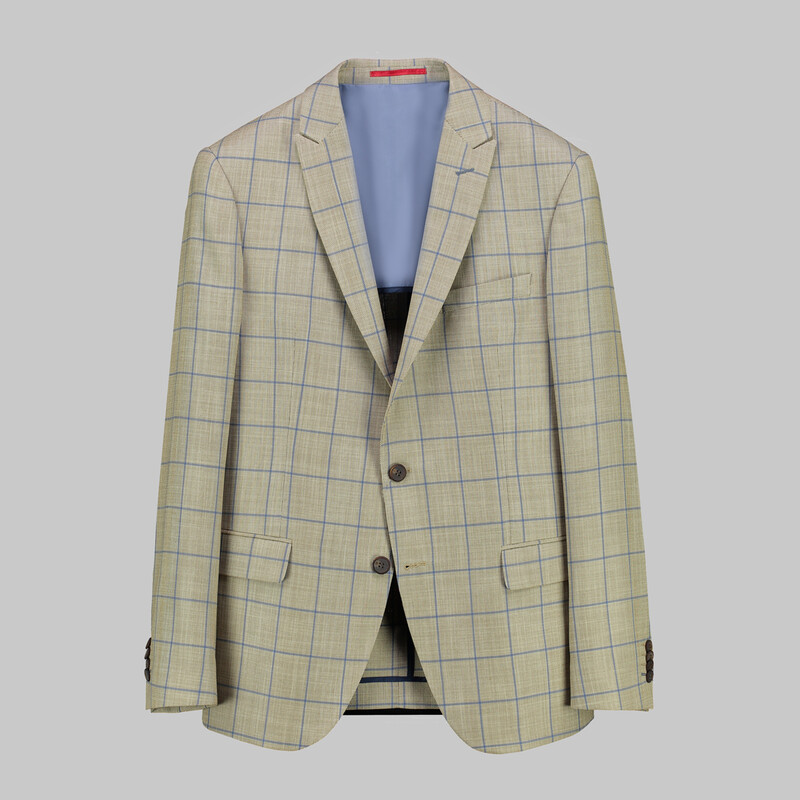 Ted Slim Fit Ekose Bej Ceket 