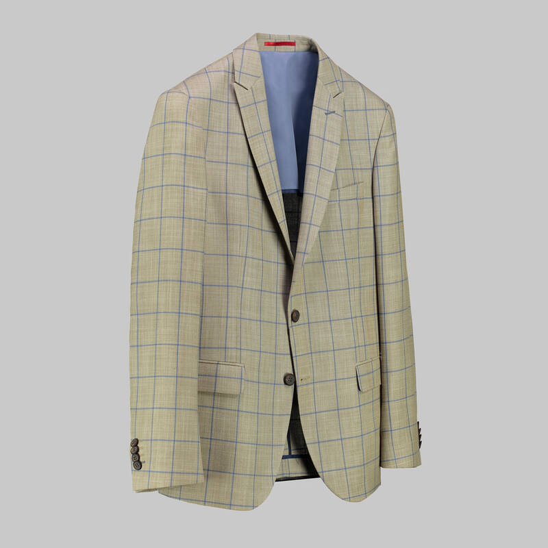 Ted Slim Fit Ekose Bej Ceket - 2