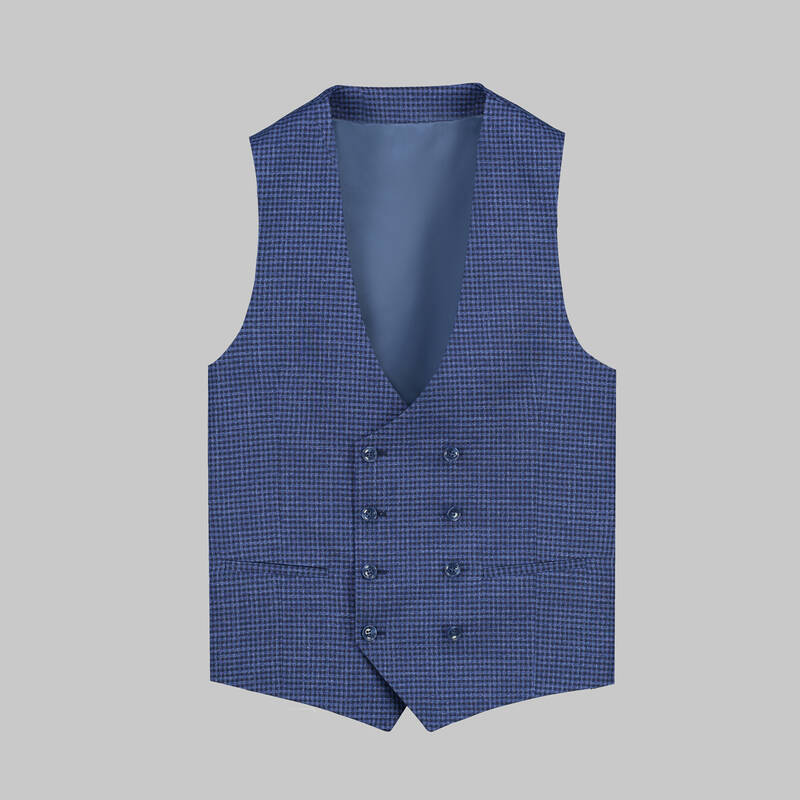 Tedrick Nasa Resta Slim Fit Açık Lacivert Yelekli Takım - 6