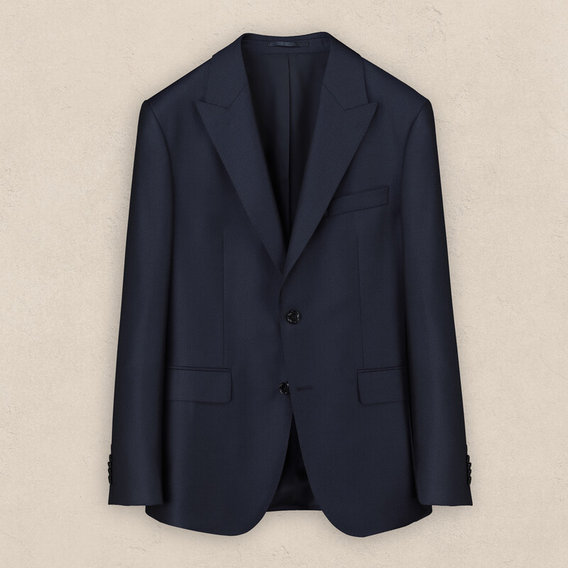 Teneresp Slim Koyu Lacivert Yün Takım Elbise 