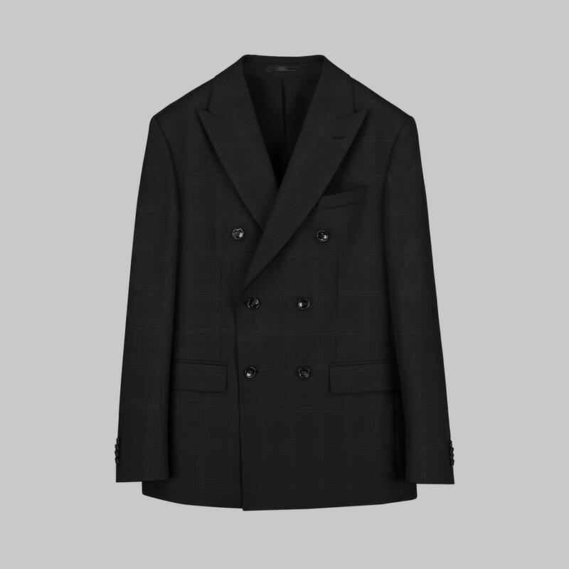 Tenerıfe Slim Fit Siyah Kareli Takım Elbise - 1