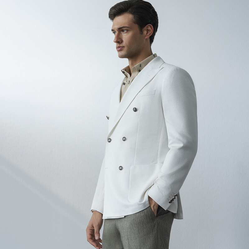 Thita Slim Fit Ekru Ceket 