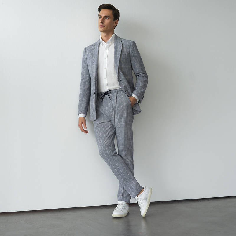 Thita Theo Slim Fit Lacivert Kareli Takım Elbise - 1