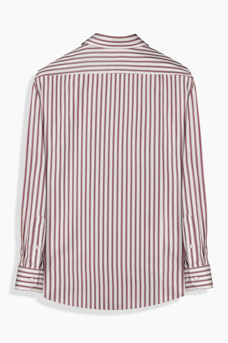 Tiger Çizgili Cepli Pamuklu Kırmızı Gömlek - 2
