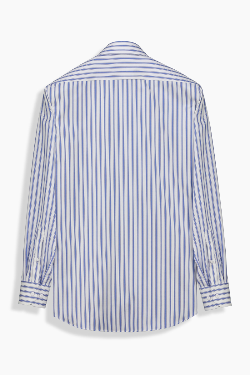Tiger Çizgili Cepli Pamuklu Mavi Gömlek - 2