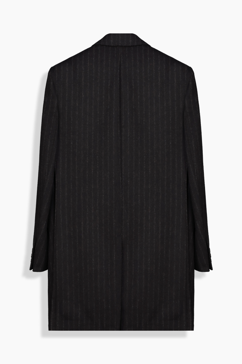 Tigre Slim Çizgili Kahverengi Palto - 2