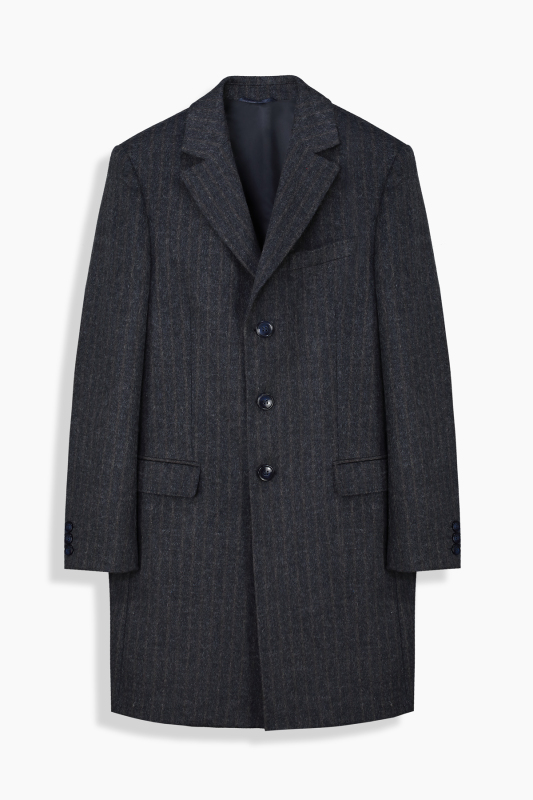 Tigre Slim Çizgili Lacivert Palto 