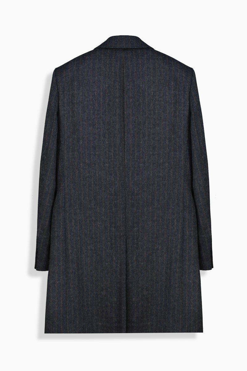 Tigre Slim Çizgili Lacivert Palto - 2