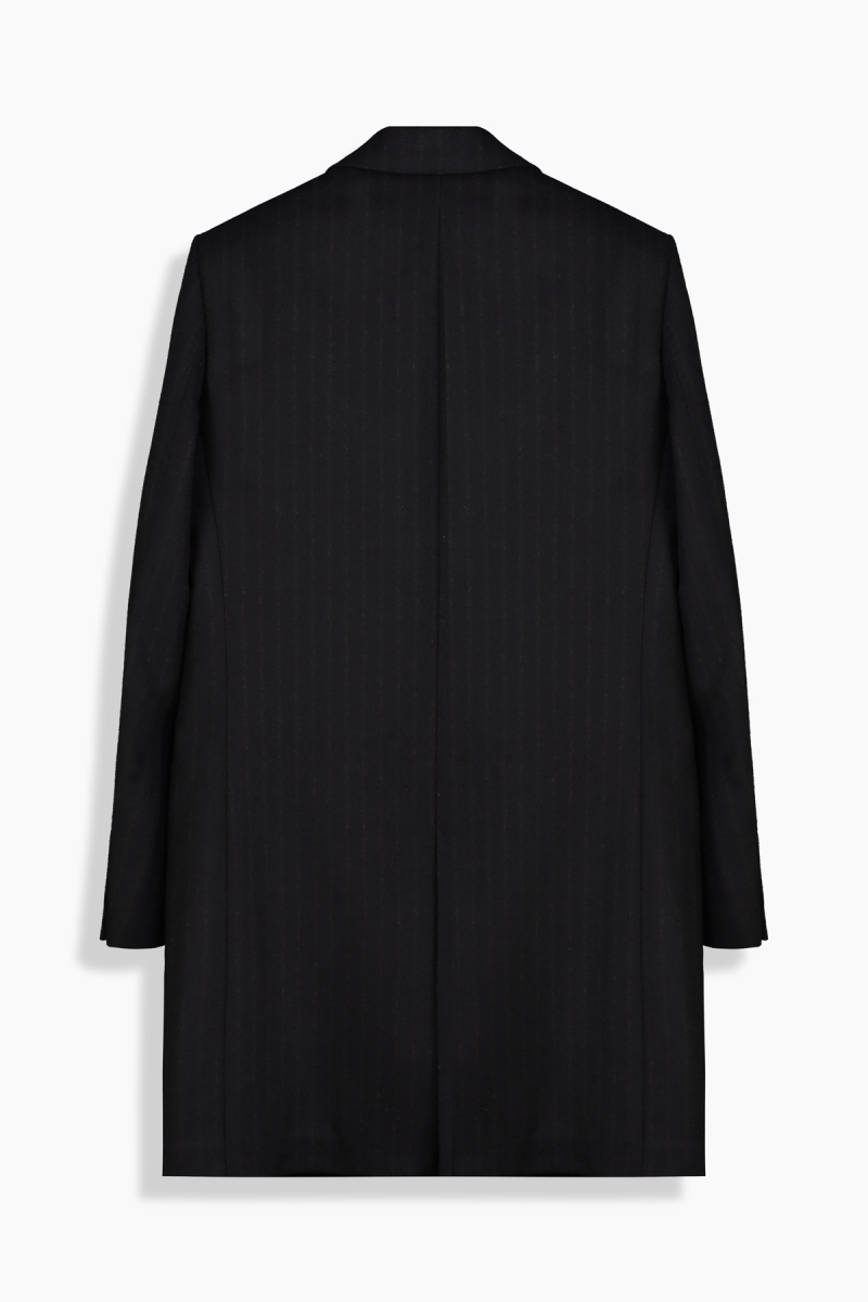 Tigre Slim Çizgili Siyah Palto - 2