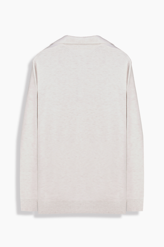 Trener Düğmesiz Polo Yaka Triko Sweatshirt - SARAR WOMAN