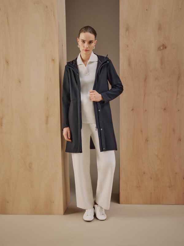 Trener Düğmesiz Polo Yaka Triko Sweatshirt - SARAR WOMAN